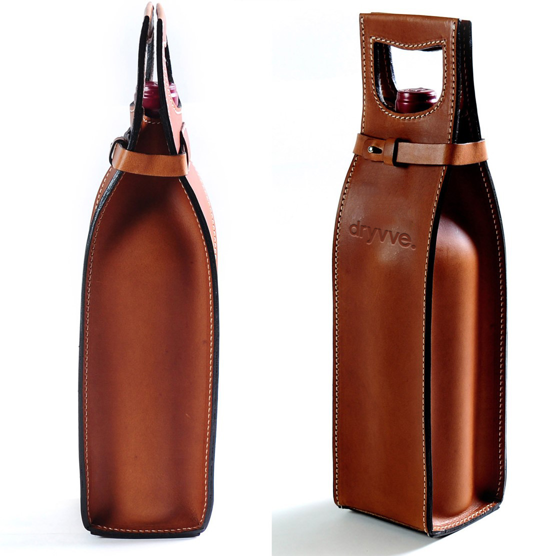 Handmade Italian Leather Wine Carrier